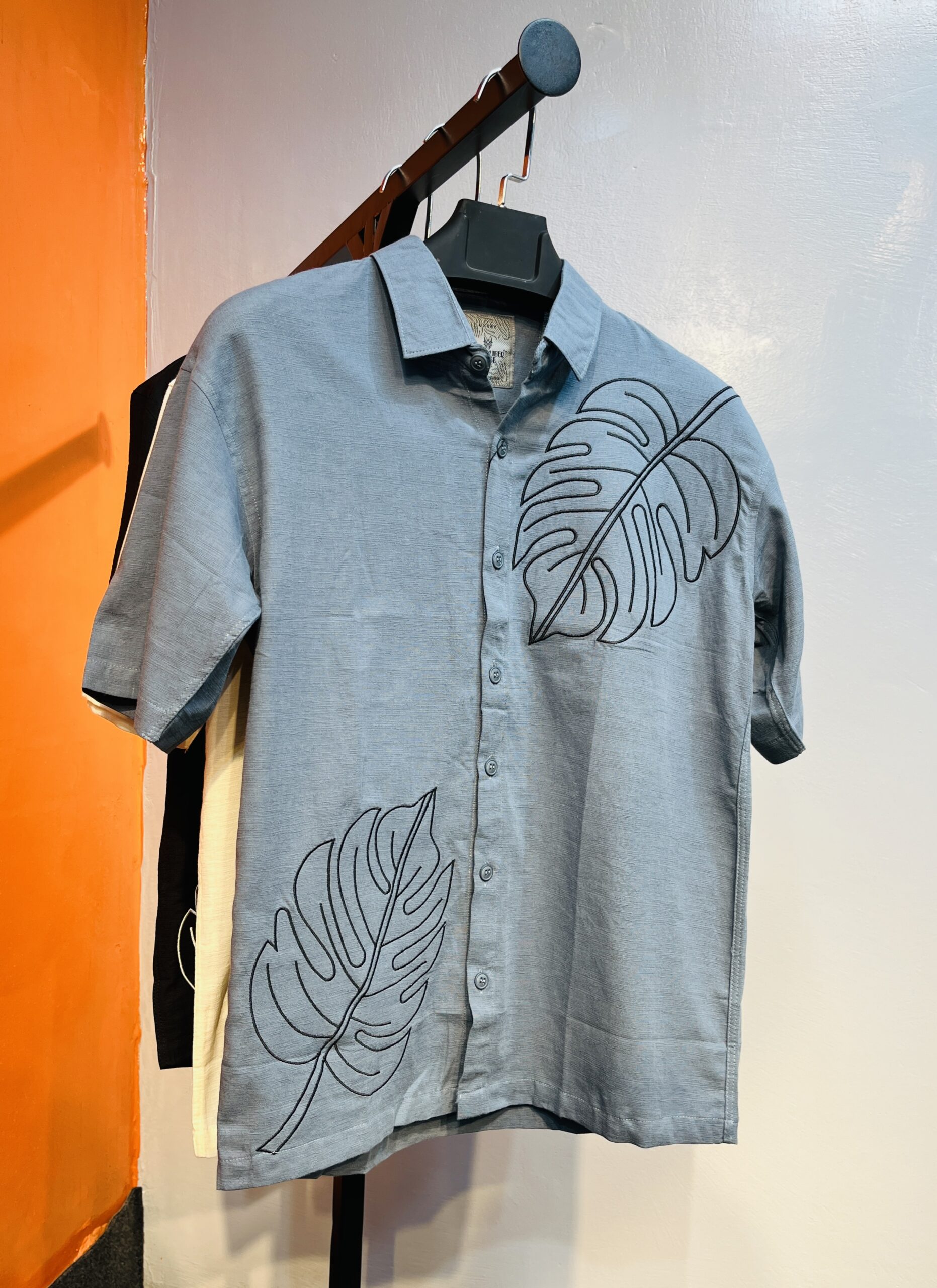 Embroidery Drop Sholder Shirt