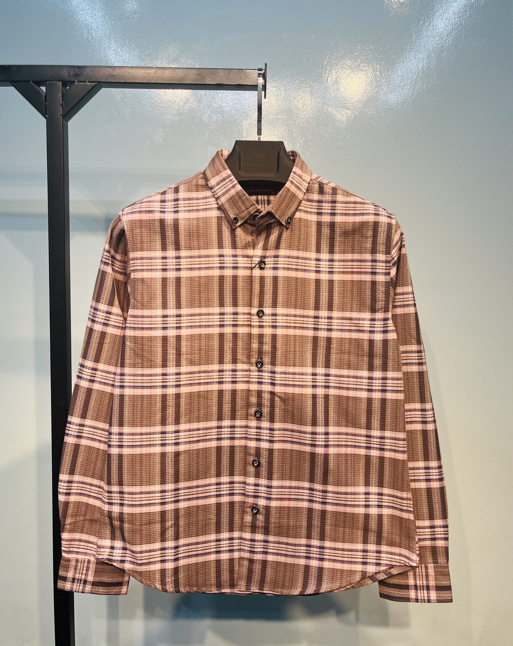 Full Sleeve Pocket Less Check Shirt