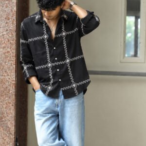 Milbas Royal Stitch Embroidery Shirt (Black)