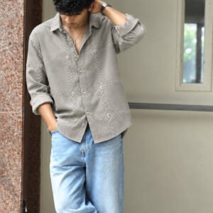 Milbas Royal Stitch Embroidery Shirt (Khaki)